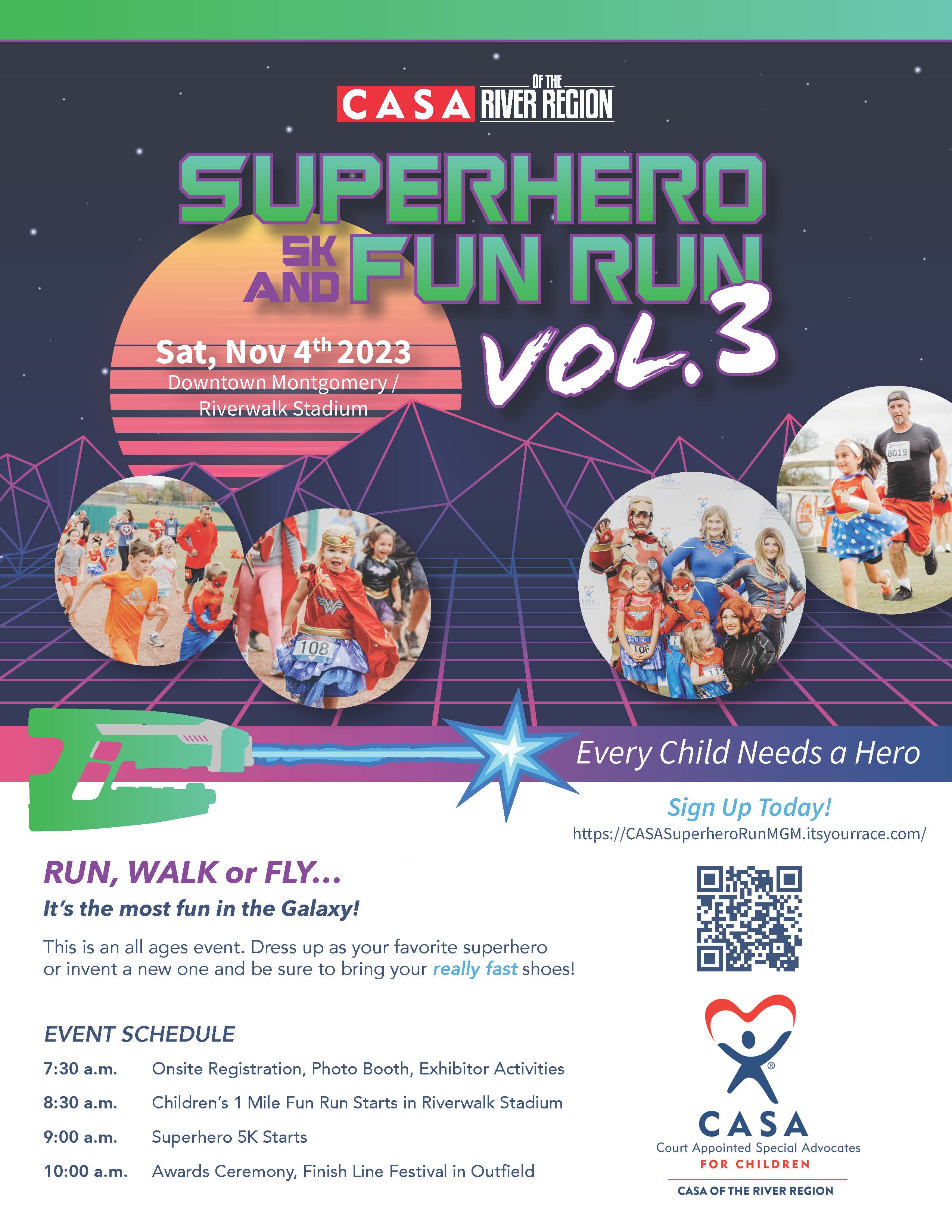 CASA Superhero 5K & Fun Run in Montgomery, AL Details, Registration