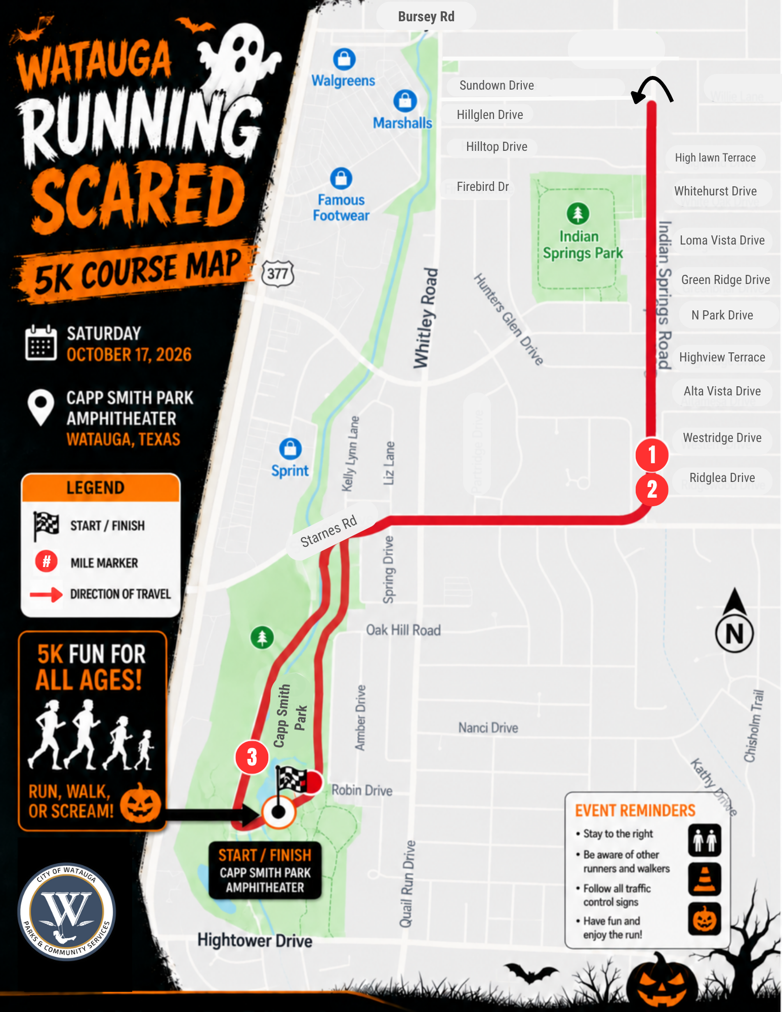 2026 Running Scared 5k Map