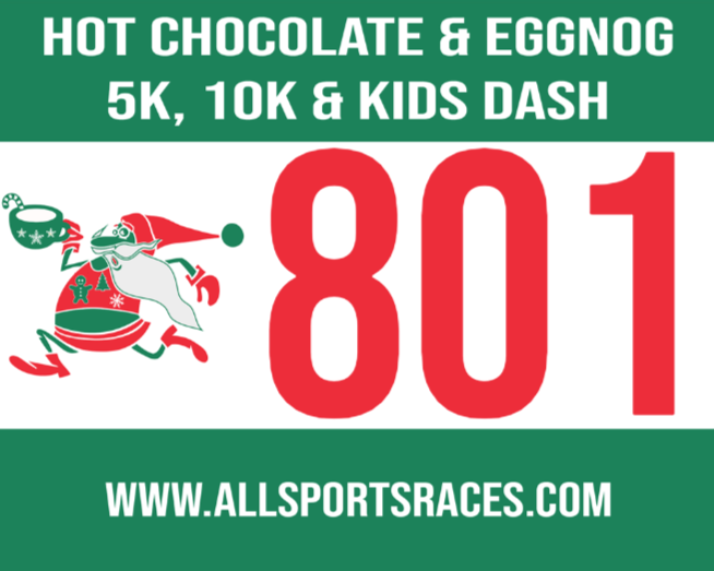 Hot Chocolate and Eggnog Race Bib Chip Timed 5k 10k
