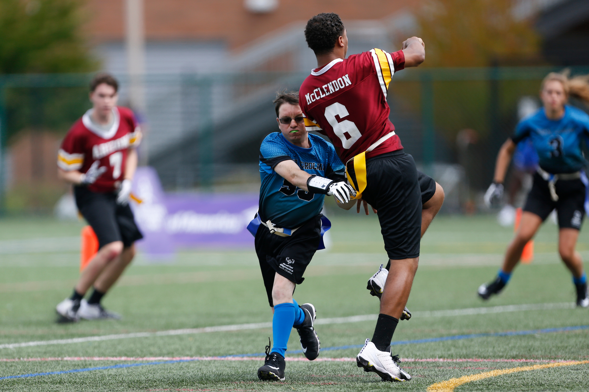 Ryan getting a tackle in Flag Football