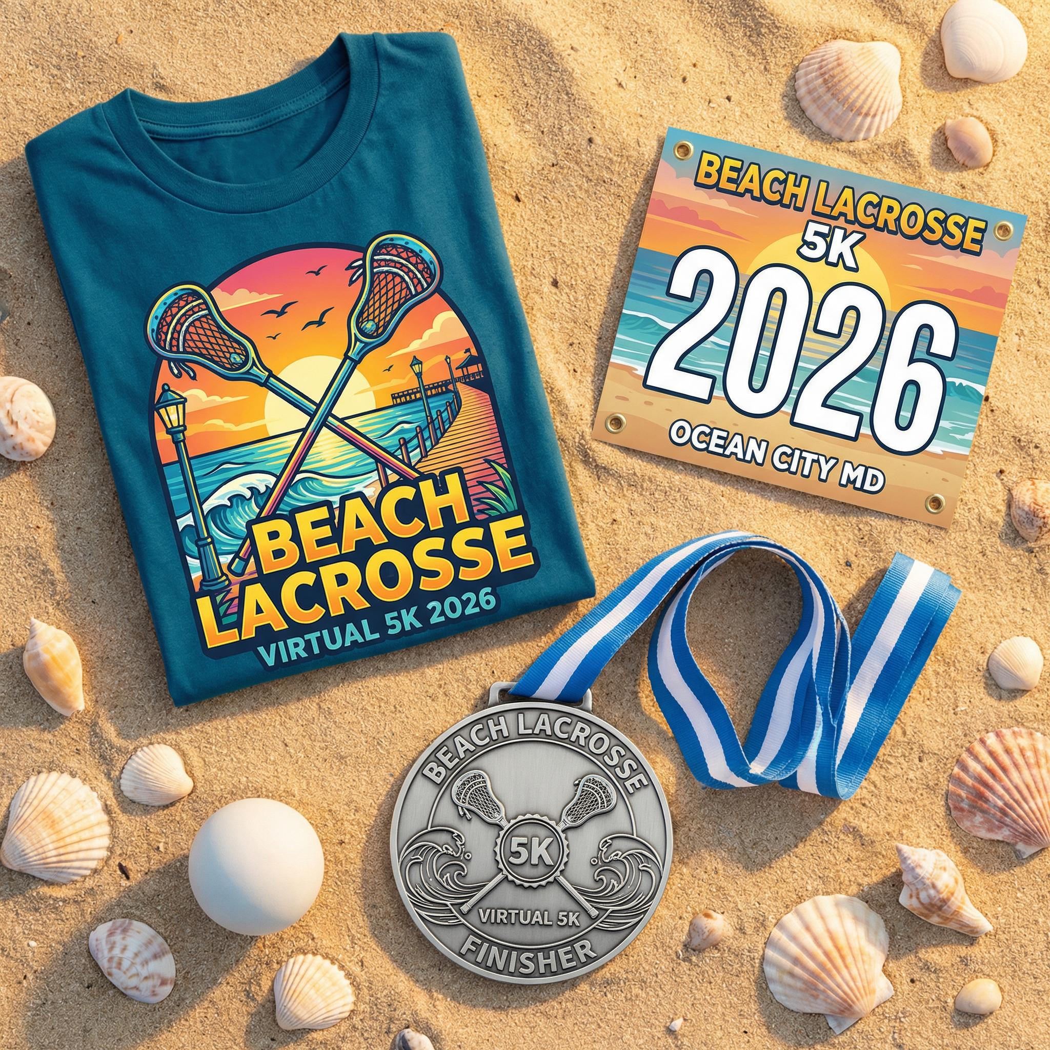 Beach Lacrosse Virtual 5K Gear Package