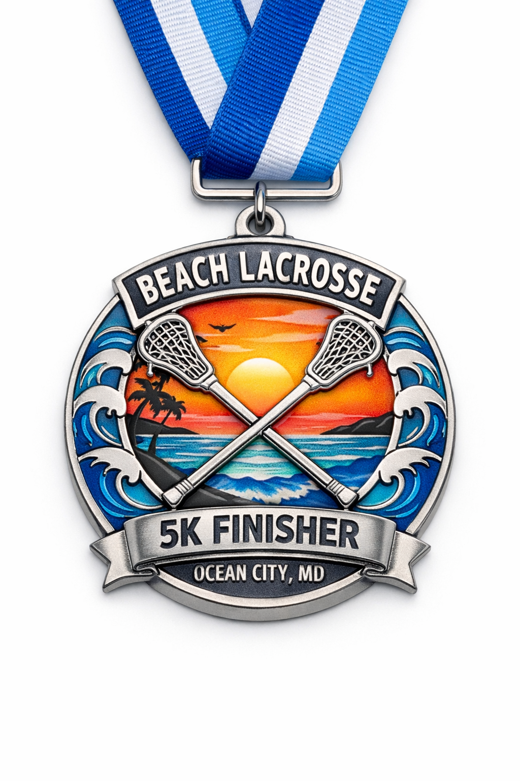 Beach Lacrosse 5K Finisher Medal