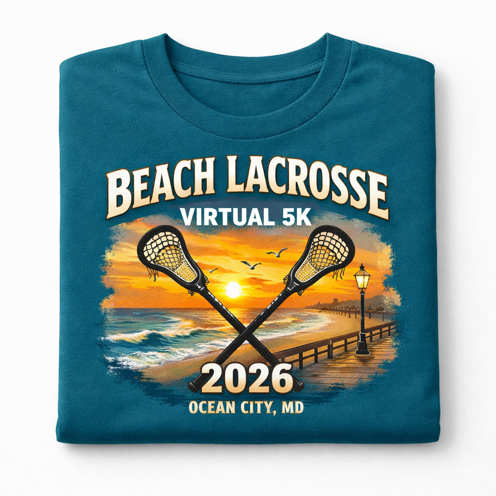 Beach Lacrosse Virtual 5K Race Shirt